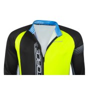 Maglia ciclismo Force F85 manica lunga Giallo fluo nero 3